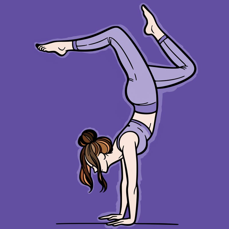 a woman doing a handstand