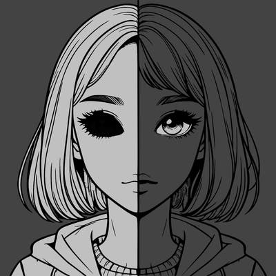 split realistic girl