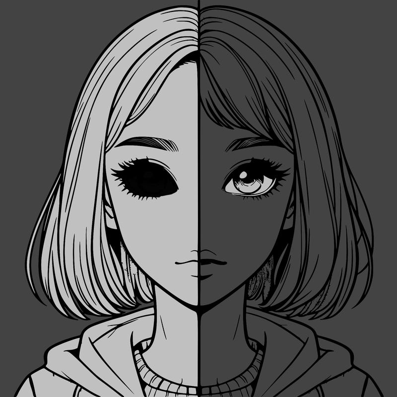 split realistic girl