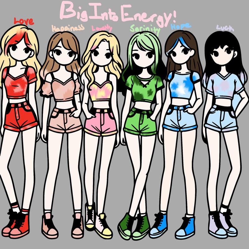 a group of girls wearing crop tops and shorts