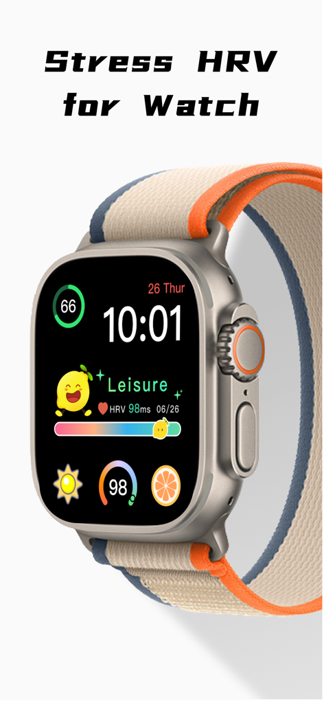 LemonHRV: Stress HRV for Watch - Apple Watch上のキュートなレモンをテーマにしたストレス追跡インターフェース