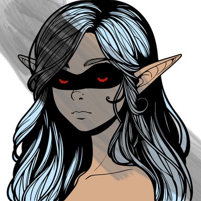 elf girl realistic dark fantasy