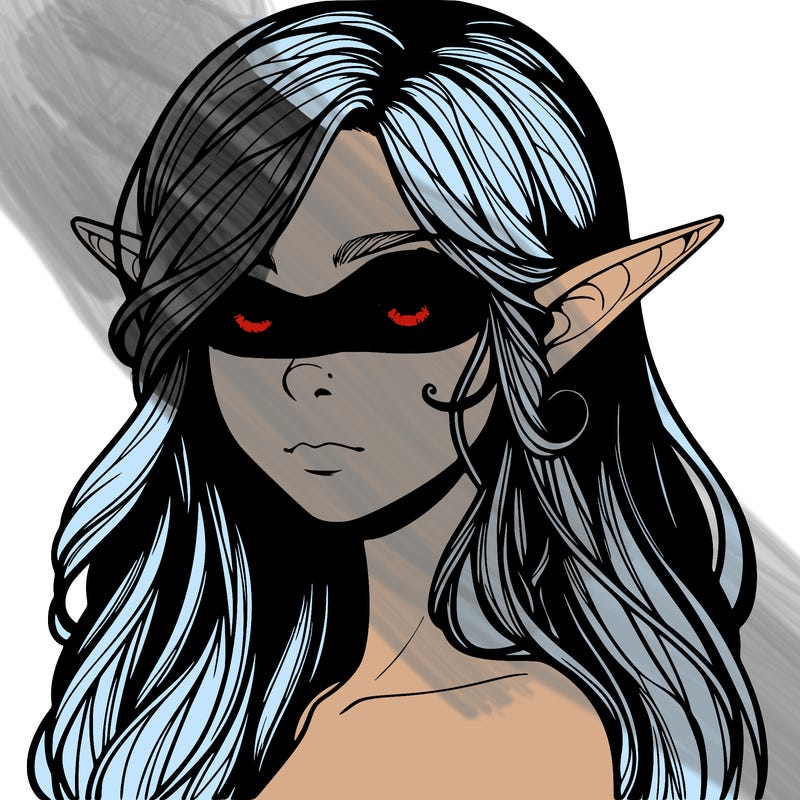 elf girl realistic dark fantasy