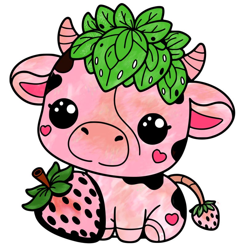 cute strawberry cow