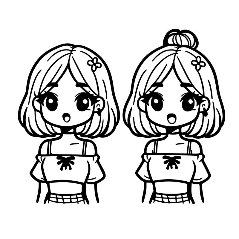 twin girls in crop tops