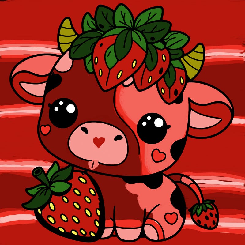 cute strawberry cow