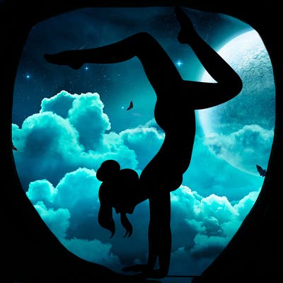 a woman doing a handstand