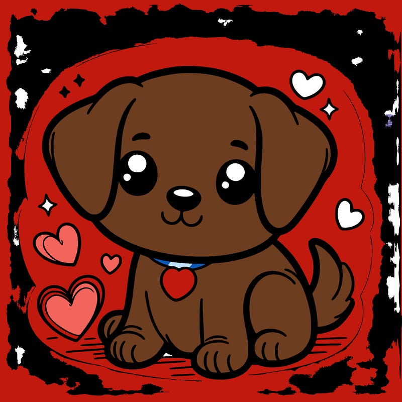 puppy with heart