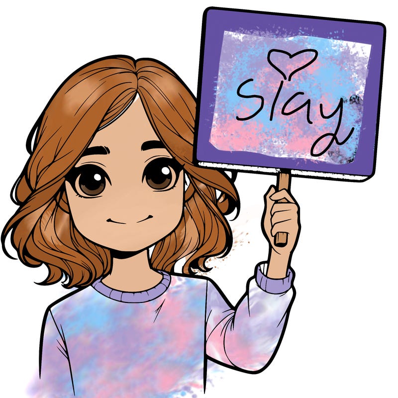 realistic girl holding up a sign