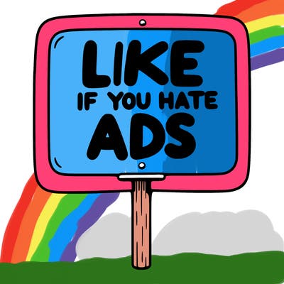 a sign that says like if you hate ads