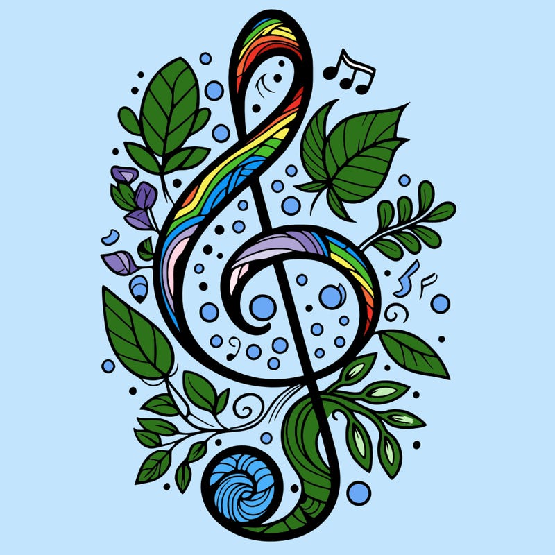 treble clef with nature