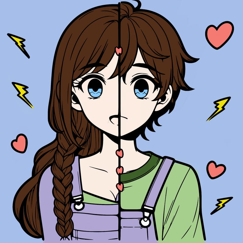 realistic girl boy split