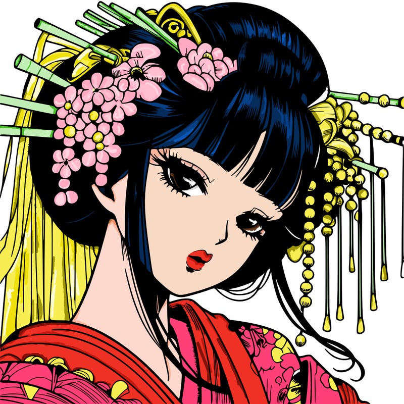 manga geisha detail