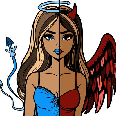 devil vs angel realistic girl