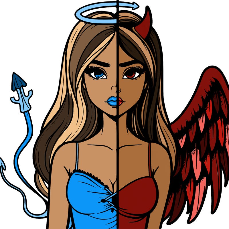 devil vs angel realistic girl