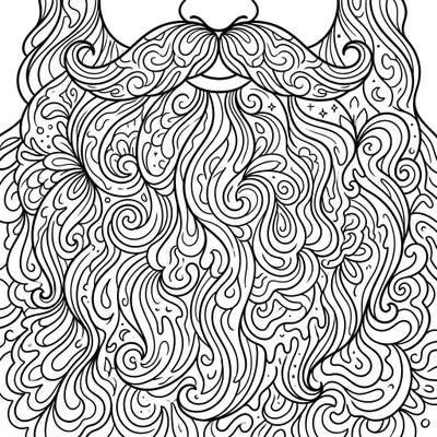 Unleash your inner artist with this unique Psychedelic Santa's Beard coloring page, blending festive charm with mind-bending patterns. Perfect for adults and teens seeking a creative, relaxing, and wonderfully weird holiday art project.