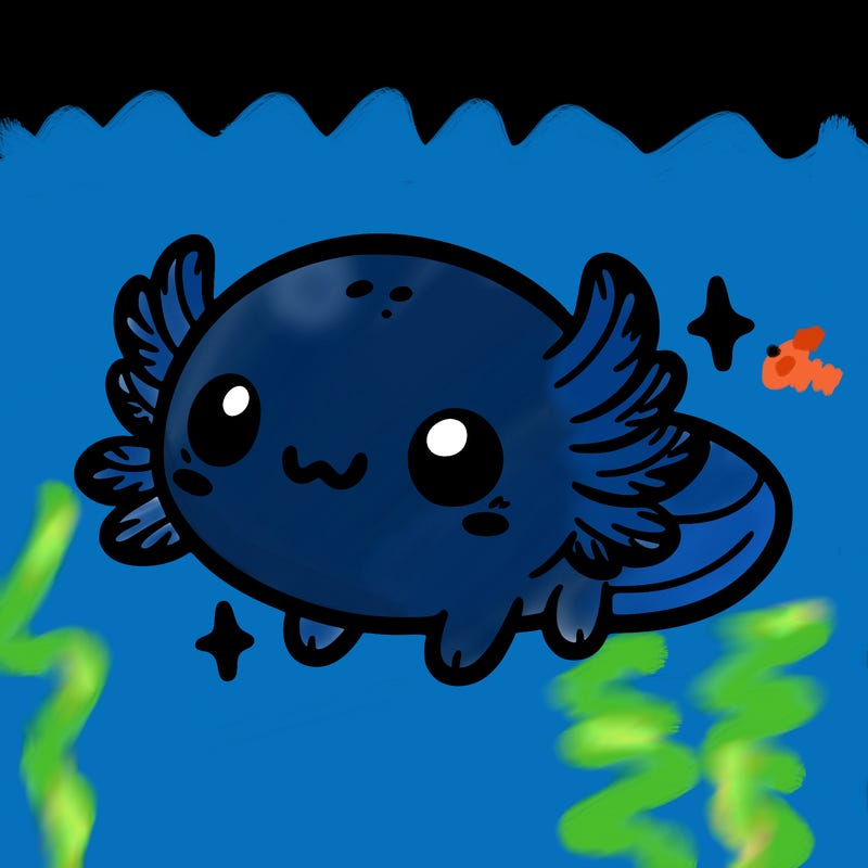 cute easy baby axolotl