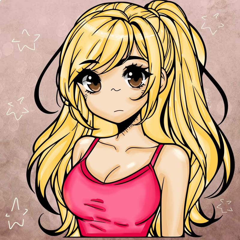 gorgeous anime girl with a ponytail