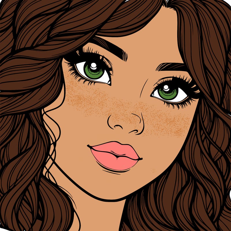 beautiful realistic girl close up to the camera with wavy hair,