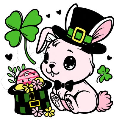 st. patrick's day, bunny.