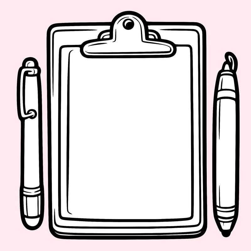 blank clip board with pen