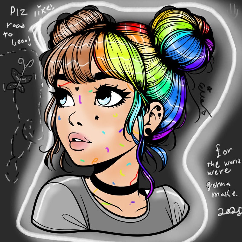 realistic girl with spacebuns