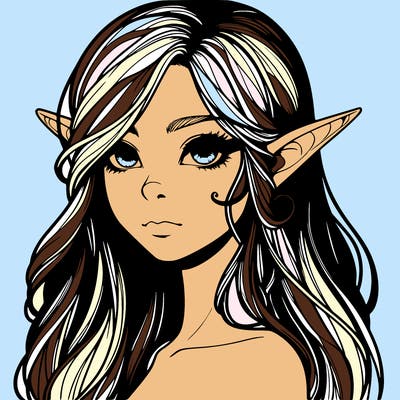 elf girl realistic dark fantasy