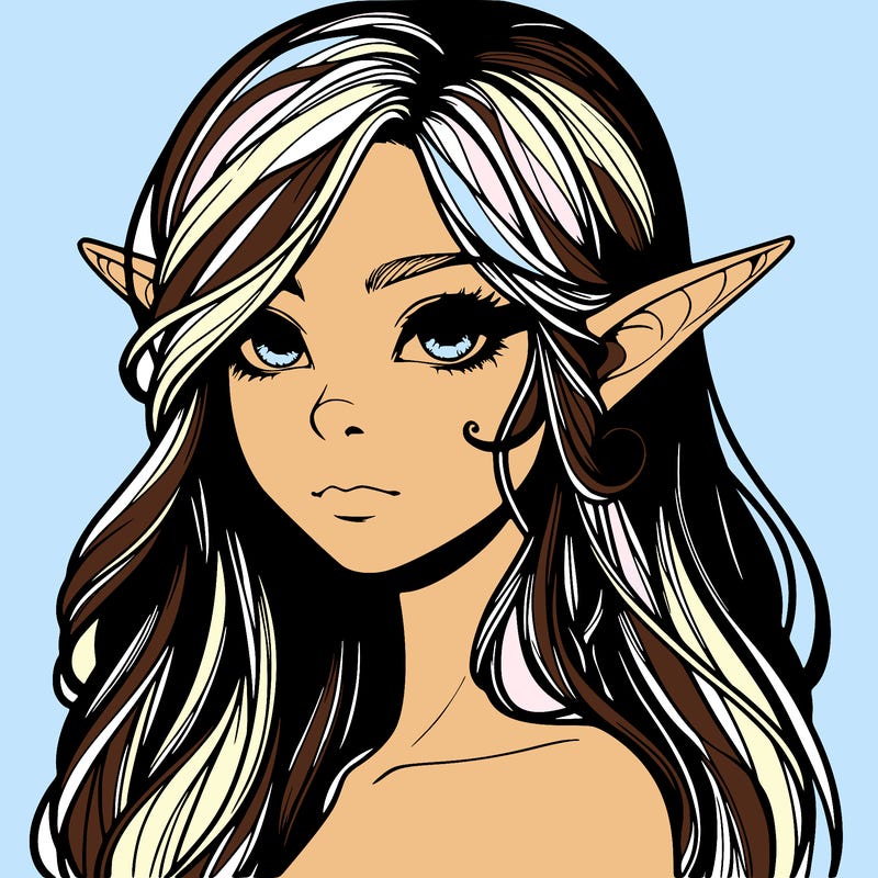 elf girl realistic dark fantasy