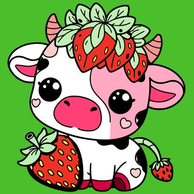 cute strawberry cow