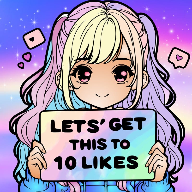 girl holding up sign that says let’s get this to 10 likes realistic