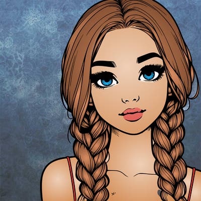 realistic girl with braids