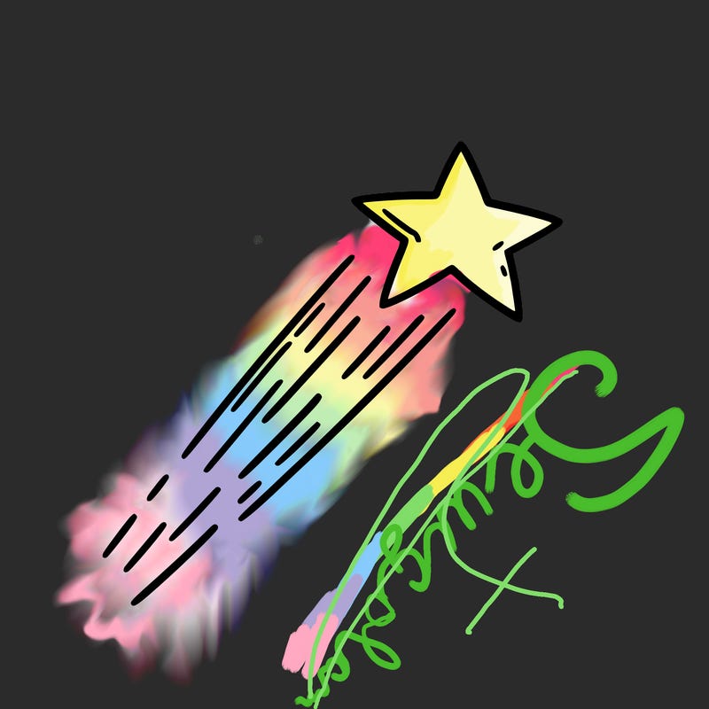 a shooting star in the sky