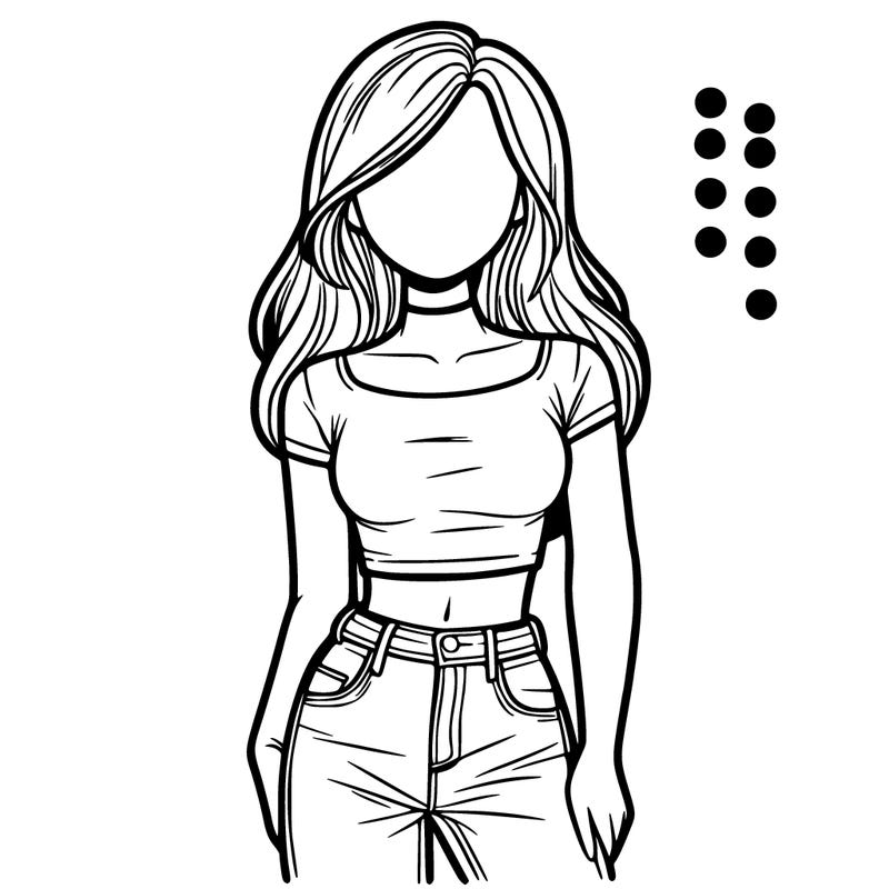 girl with a crop top and jeans