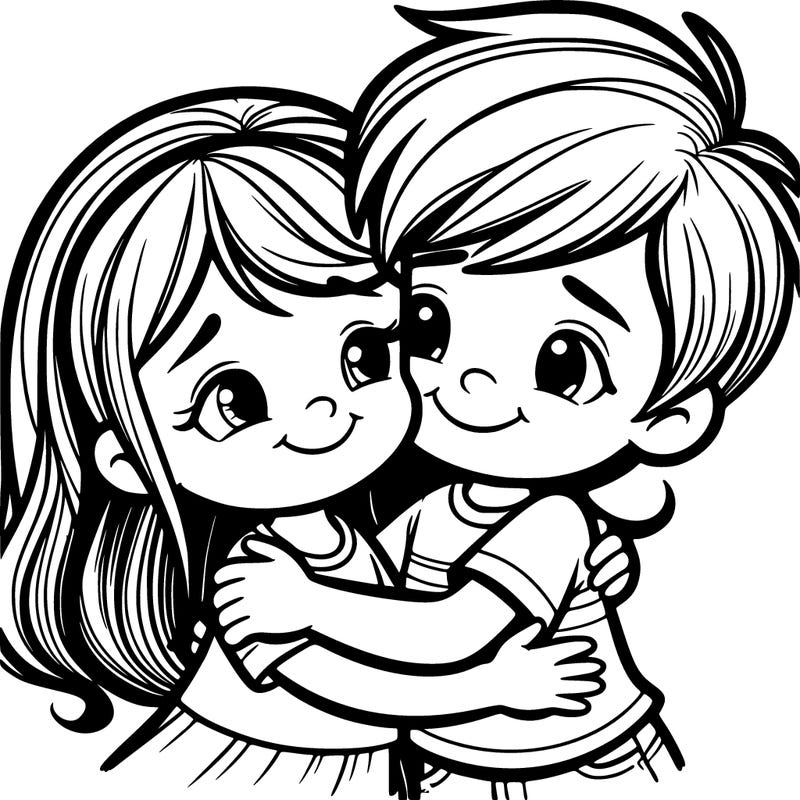 boy and girl hugging