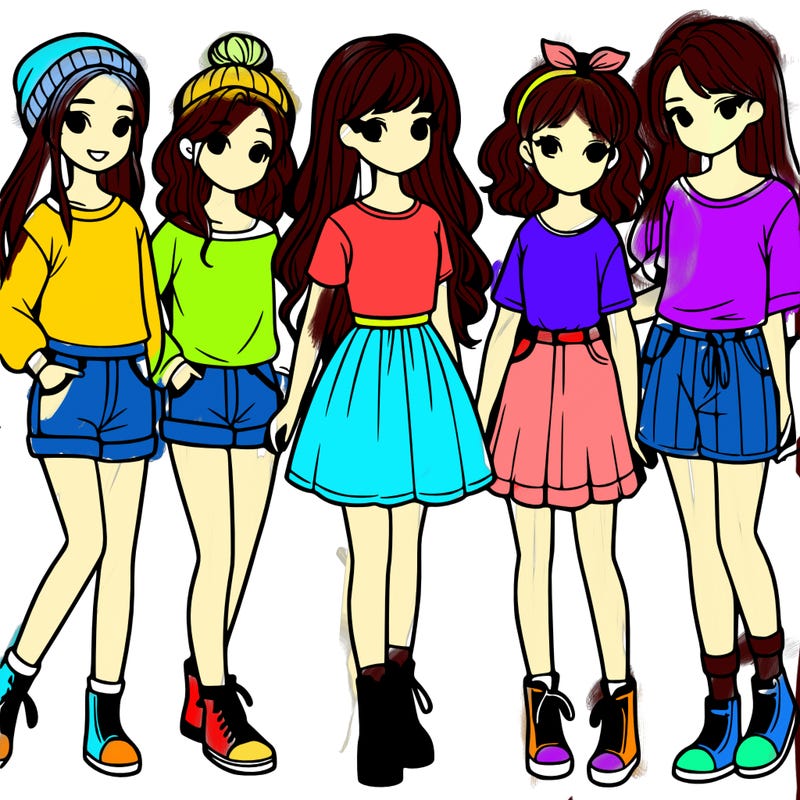 a group of five girls