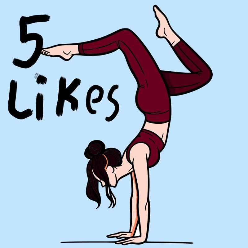 a woman doing a handstand