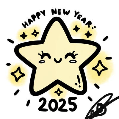 happy new year 2025 star wish