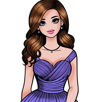 realistic girl in prom dress