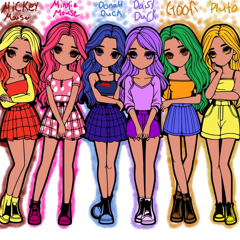 a group of girls realistic