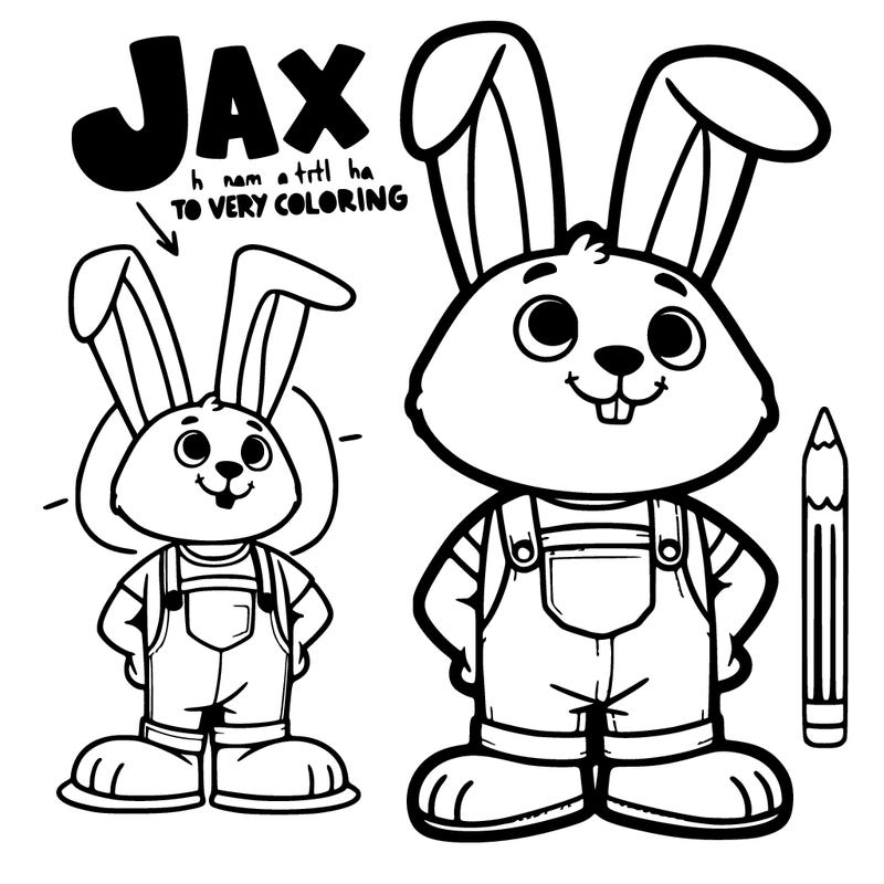 a super tall bunny his name is jax has overalls