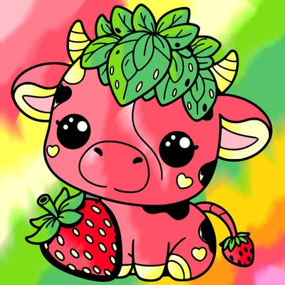 cute strawberry cow