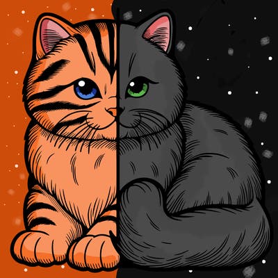 realistic split cat