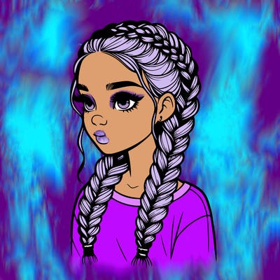 realistic girl with braids