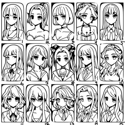 girls that look diffrent anime