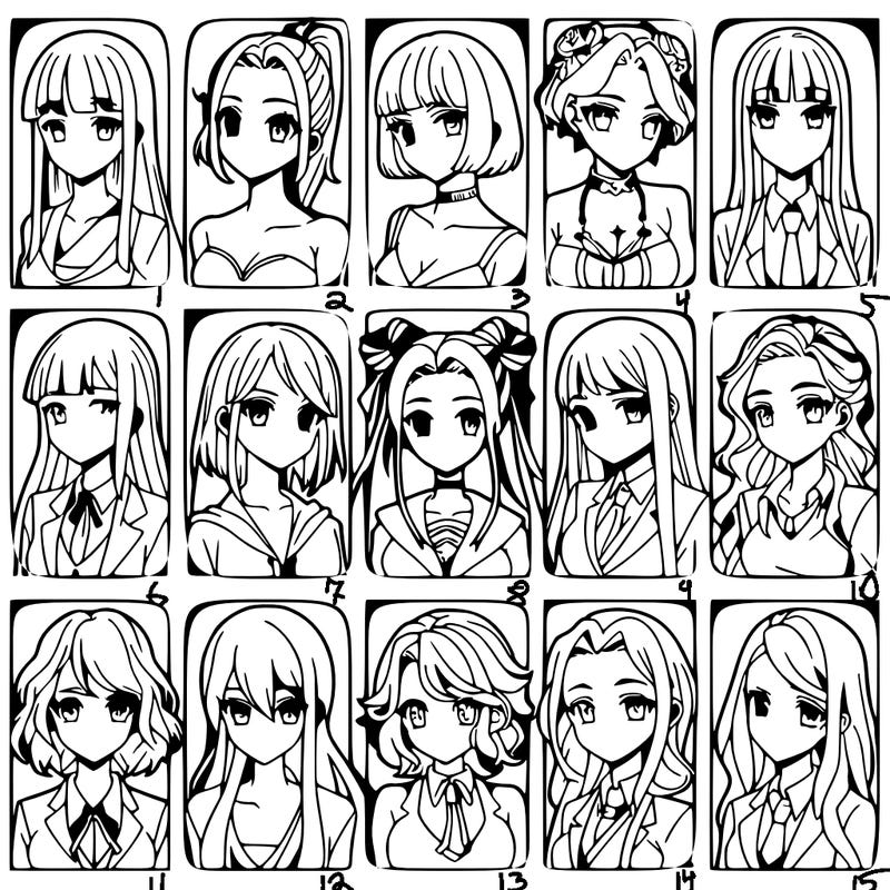 girls that look diffrent anime