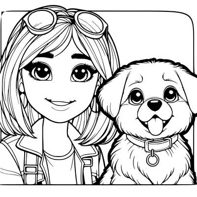 a realistic girl with a realistic dog and the girl has a best friend in her lift site