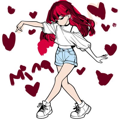 realistic girl danceing