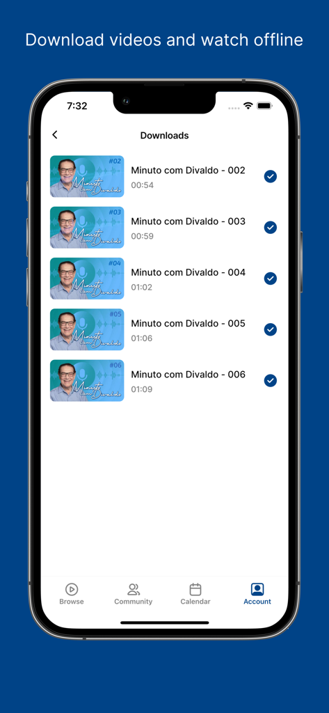 Espiritismo PLAY - Espiritismo PLAY app screen showing downloaded videos for offline viewing