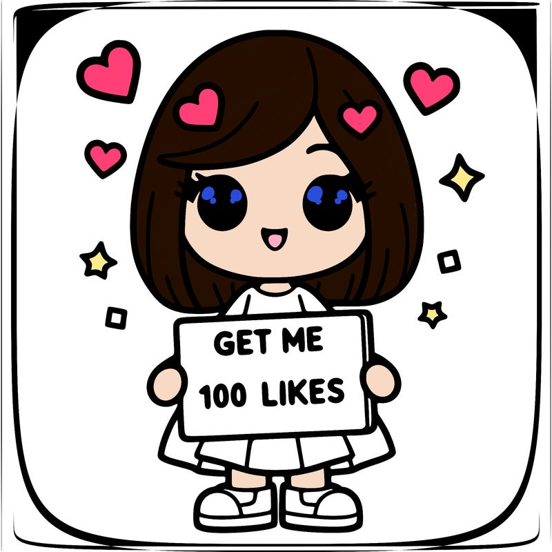 a girl with a sign that says get me 100 likes