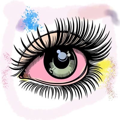 realistic eye long eylashes